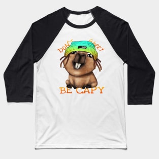 Rasta Capy Tee - Peace, Love, and Capybara Baseball T-Shirt